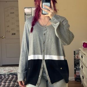 Karen Scott Heather Gray Knit Sweater